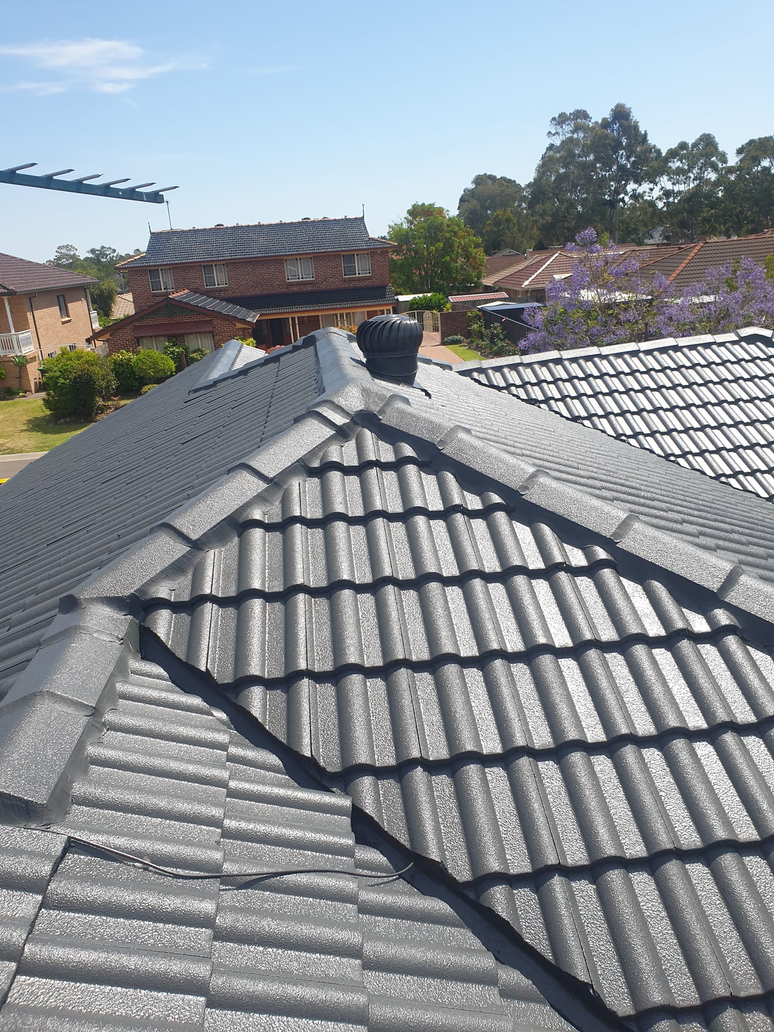 After roof restoration Sydney professionally restored tiled roof